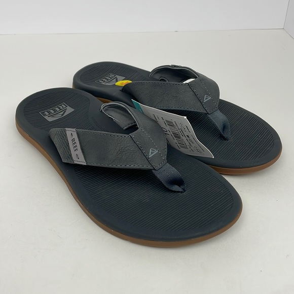 New Reef Men\'s Santa Ana Flip Flop Sandal Grey Sizes 9 main image 3